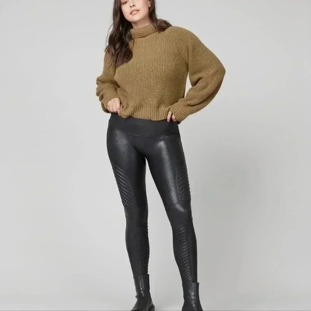 SPANX Faux Leather Moto Leggings